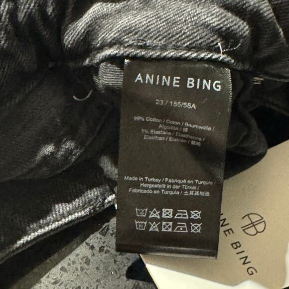 NWT Anine Bing Beck High Rise Skinny Jeans Dark Grey Size 23 Seen Meghan Markle - Picture 8 of 8